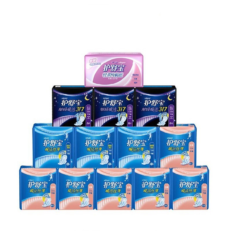 护舒宝卫生巾瞬洁丝薄日用72+夜用36+甜睡24片+护垫40片