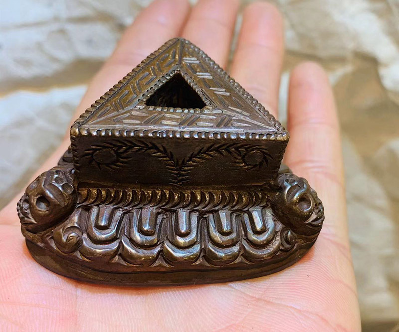 Nepalese Craft Copper Various Types of Vajra Base, Vajra Stake Base, Purbahak Triangular Ornament Stand