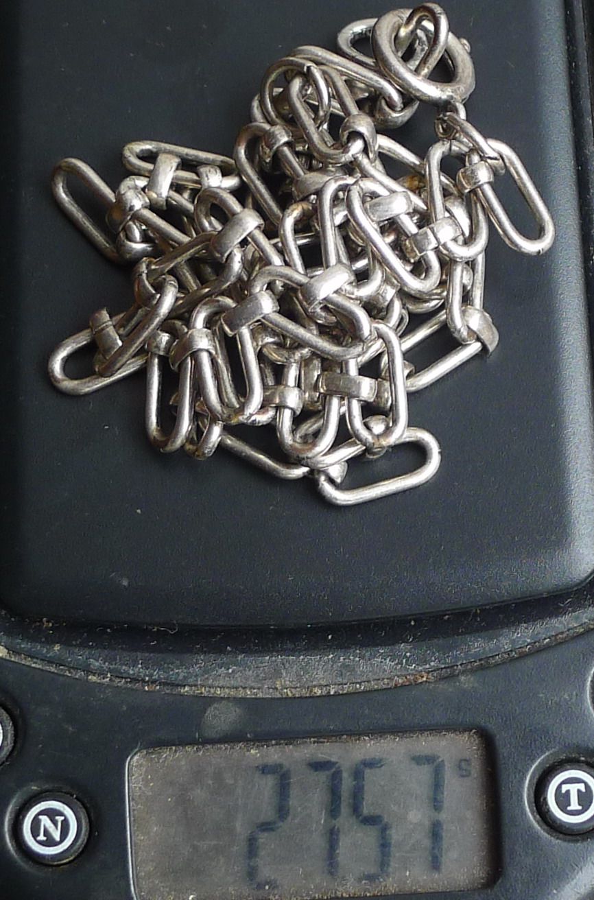 Imported antique silver pocket watch chain 3522