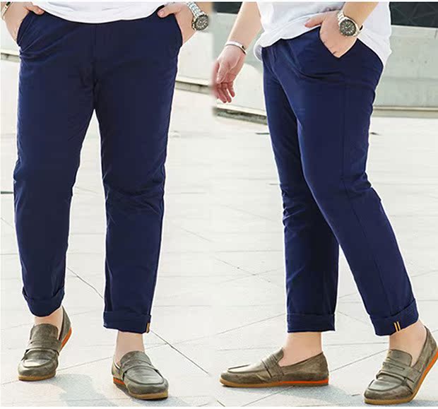 Mùa hè mỏng phần mới quần nam chín quần tăng phân bón cộng với đôi chân thon dài thun rộng cỡ 9 điểm quần - Quần Harem quần nam