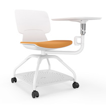 No armrest writing board training chair Book net storage base Comfortable one-piece desk and chair for students in class White office chair