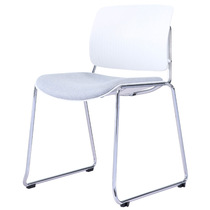 Simple plastic conference negotiation chair Convenient and durable class student chair Stacked four-legged bow frame white training chair