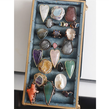 Orphan 3 | original design of american artists natural purple cyanine crystal agate handmade bag inlaid with movable mouth quaint ring