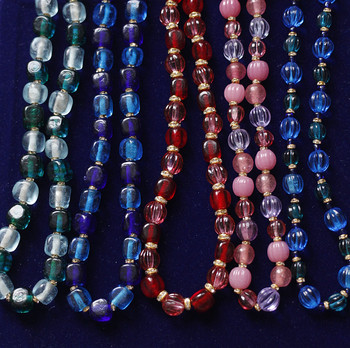 Ancient colored glaze necklace from paris cooperative workshop