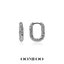 OOMEO Turnaround Pure Silver Earrings Female Summer Niche Design Sense Ear Button 2021 New Tide Earrings Senior Cool