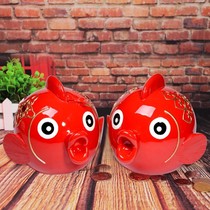  Piggy bank creative kiss fish Wedding home decoration Birthday big piggy bank New Year goods Wedding gifts can be