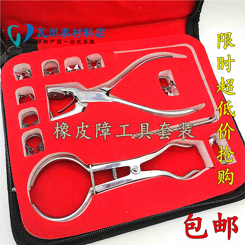 牙科口腔橡皮章工具套装 橡皮障打孔器送打孔布 职业医师考试包邮