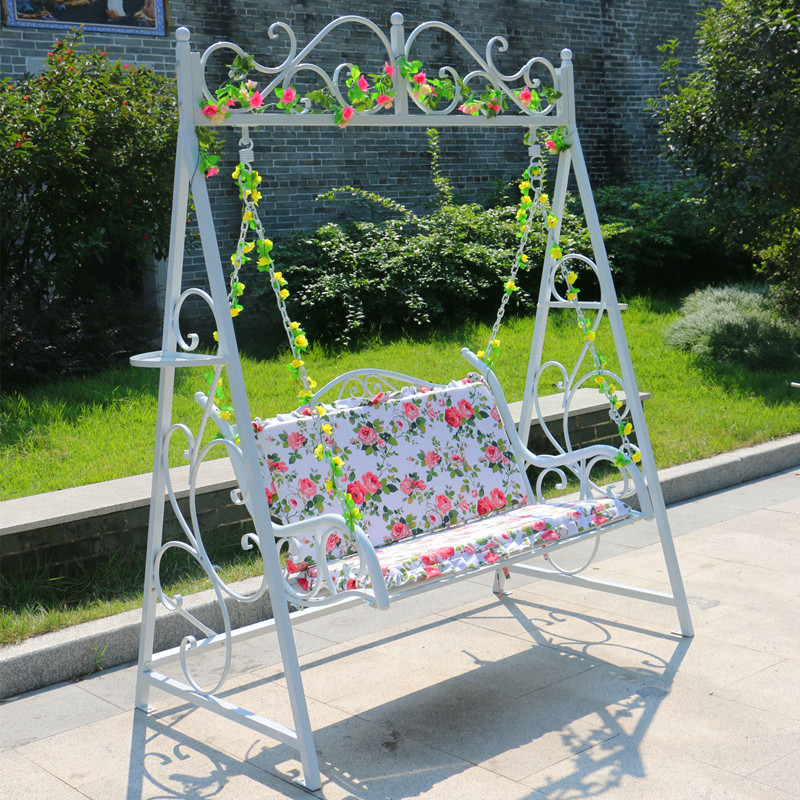 Outdoor Garden Patio Iron Art White Home Hammock Chairlift Benches Balcony Casual Outdoor Adults Bikers