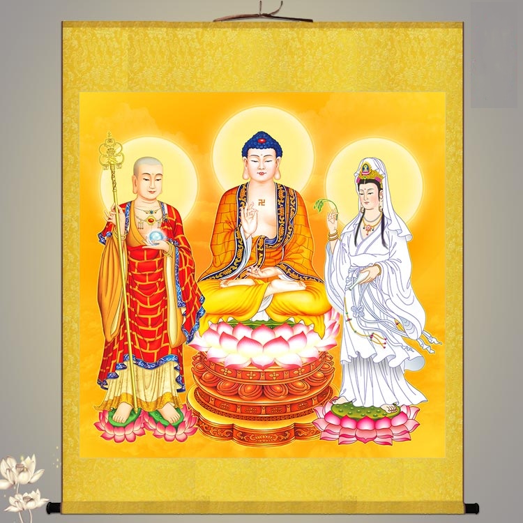 The Saba Sant' Buddha painted high-definition Sakyamuni Buddha to hide Wang Guanyin BodhisattBodhisattBodhisattva's portrait of the Buddha Tang Scroll Hung