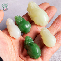 Duyu Jade Jewelry and Tian Yulive Ping An Green Buckle Leopard leopard Guanyin Buddha Shoolong Xiao Long with no sign of jade pendant male and female