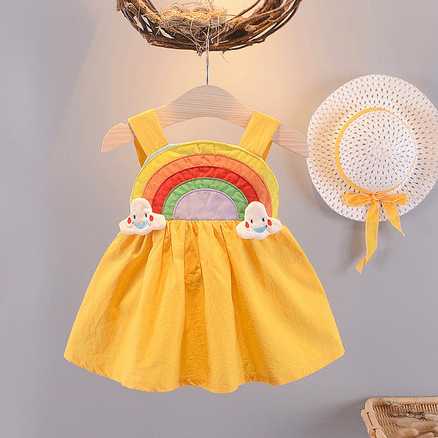 2022 new baby girl summer dress western style girl princess skirt 0-3 years old 1 baby girl summer dress cotton dress tide