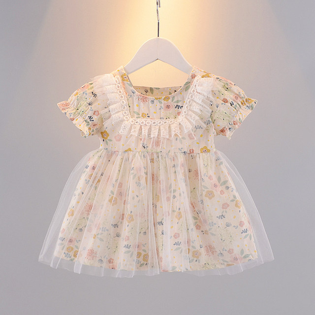 0-1-2 years old baby girl summer dress skirt girl dress foreign style Korean version 6 months baby princess dress summer tide