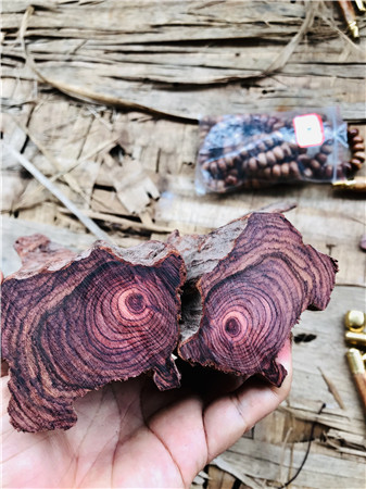 Hainan Yellow Flower Pear Wood Log Material Purple Oil Pear Old Objects Color Pattern Super Pretty