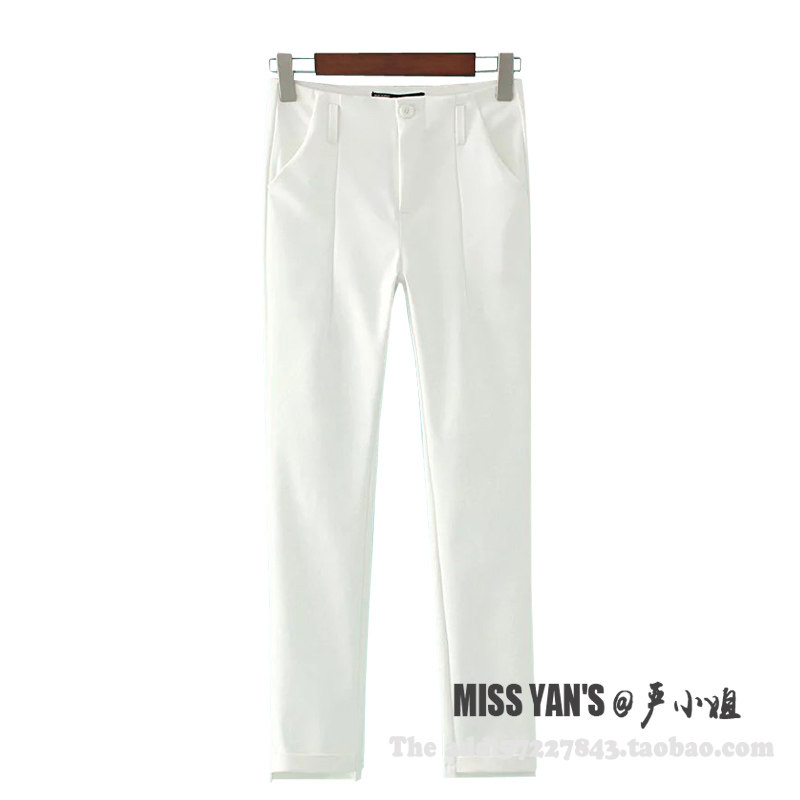 Foreign trade women's clothing tail list clearance Japanese cabbage price spring and summer new products button decoration on the back simple casual trousers tide