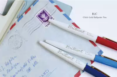 Spot Japanese stationery BIC limited Brilliant bronzing retro ballpoint pen 0 7mm refill Black