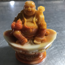 Imitation Huanglong Jade Yuanbao Buddha Ornaments Jade Laughing Buddha Car Ornaments Home Ruyi Fu Lu Big Belly Buddha Yellow Wax Stone Pendulum