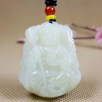 Natural Xinjiang and Tian Yuji Tibetan King Bodhisattva pendant jade jade jade pendant male and female jade pendant ornament