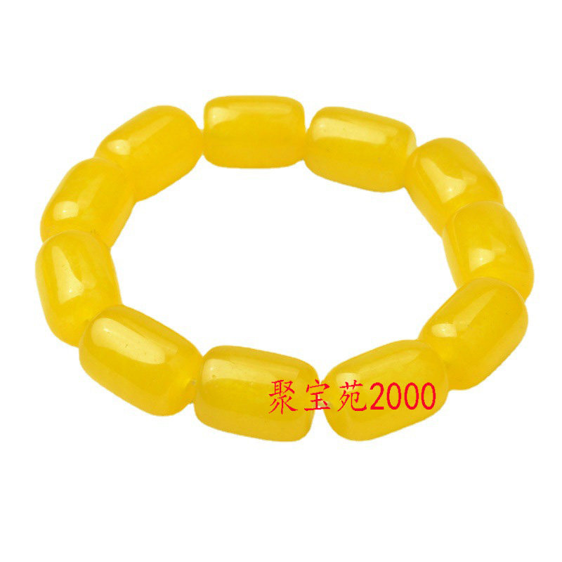 Украшения на руку 天然云南黄龙玉桶珠手串男女款玉石转运珠单圈佛珠手链原石手饰品