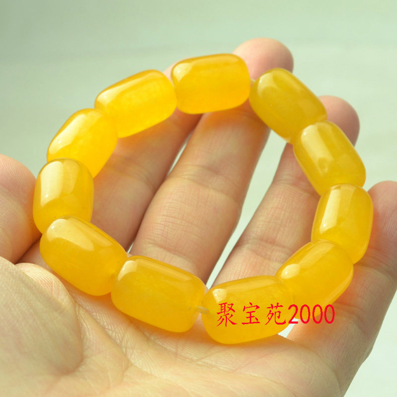 Украшения на руку 天然云南黄龙玉桶珠手串男女款玉石转运珠单圈佛珠手链原石手饰品