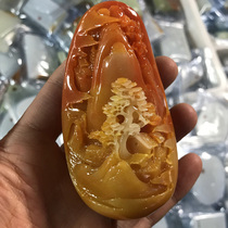 Boutique Dragon Mausoleum Yellow Dragon Jade Greeting Guest Pine Landscape with a Playful Landscape Style Landscape Style Landscape Painting Hand with a jade Jade Instrumental piece