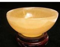 Natural rice yellow jade bowl jade ornaments practical viewing to give people jade bowl