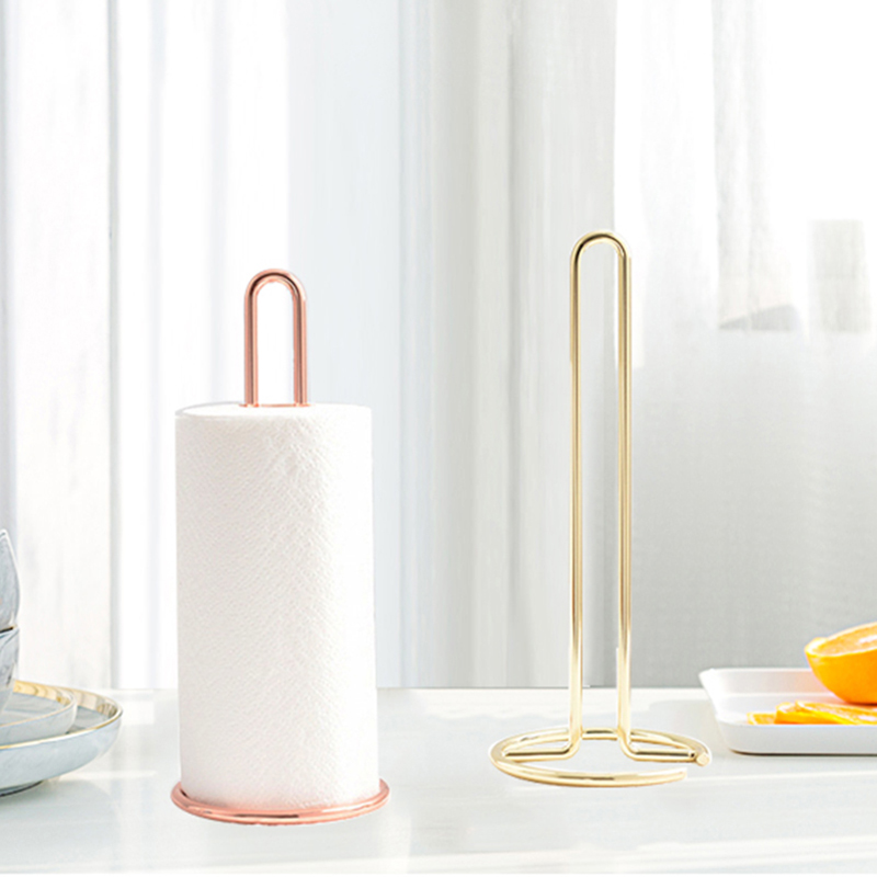 Nordic wrought iron paper towel rack Dining table kitchen oil-absorbing paper rack Toilet roll paper rack Vertical paper towel storage rack