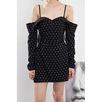 LAN vivivier modern fashion CHAO flash rivet rhinestone two wear strapless dress