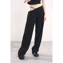 LAN VIVIER thin belt cut waist sexy hollow hollow high waist straight tube pull floor wide leg trousers 2021 spring and summer