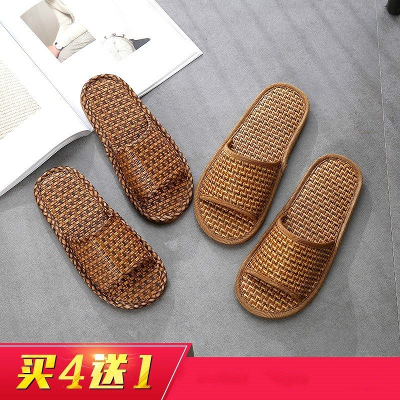 Slippers bamboo bottom bamboo deodorant male thick bottom floral cotton hemp linen Teng Bamboo boy bamboo charcoal Japanese female child