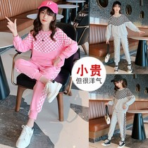 Girls necropolis Chessboard Lattice Suit 2022 New Korean version Spring clothing CUHK Girl girl Leisure 100 hitchhiking two sets