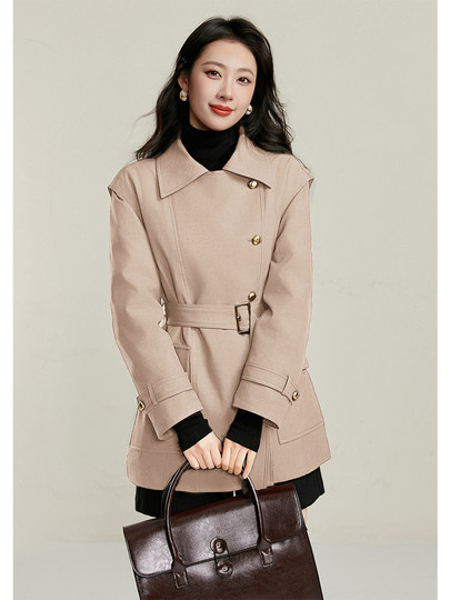 Jianman goose down windbreaker, smooth and not bulky, 90 white goose down belt waist coat, warm down jacket for women