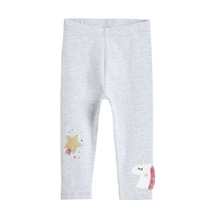 Girls cotton leggings elastic tight spring summer unicorn patch thin trousers kindergarten baby Europe foreign trade