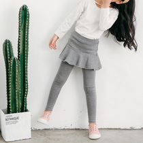 Girl punching skirts pure cotton fake two pieces of skirts and skirts tight pants spring and autumn baby wear pants