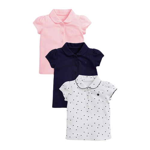 Детская хлопковая футболка polo, розовый летний стиральный порошок для раннего возраста, короткий рукав, в западном стиле
