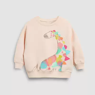 2021 Spring and Autumn Children's Wear Women's Baby Cotton Casual Top Cartoon Dinosaur Long Sleeve T-shirt Casual Pullover Foreign Trade Foreign Pie