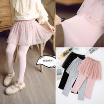 Spring and Autumn Girl Baby Fake Two Pieces of Skirts Star Stretch Kids Clothing Pants