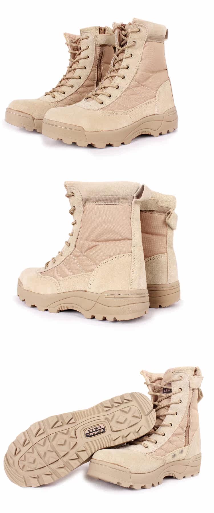Boots militaires en cuir - choc - Ref 1398301 Image 12