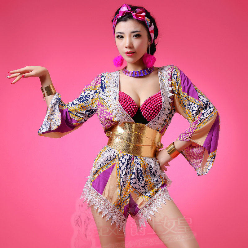 New Korean dance girl group one-piece suit skirt DJ female singer new nightclub bar ds costume jazz stage costume