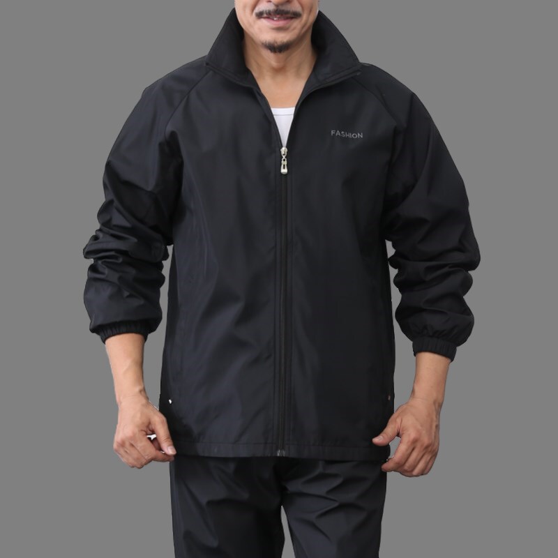 Spring Polyester Breathable Sportswear Suit for Men, Middle-Aged and Elderly, Spring, Autumn and Winter Running Casual Sportswear Two-Piece Set