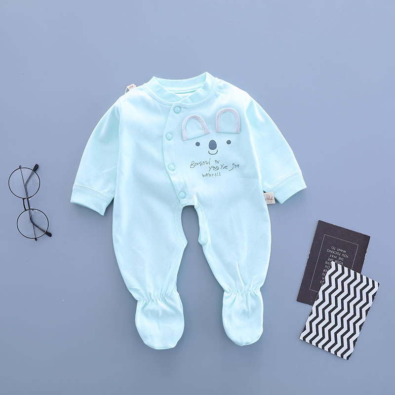 Trẻ sơ sinh túi chân quần áo chân bé điều hòa không khí phù hợp với trẻ sơ sinh cotton dài tay với chân - Áo liền quần áo liền quần ngộ nghĩnh cho bé
