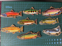 TUTULure purely hand-painted Luya fishing rock fishing leather badge brooch purely hand-painted by the shop owner