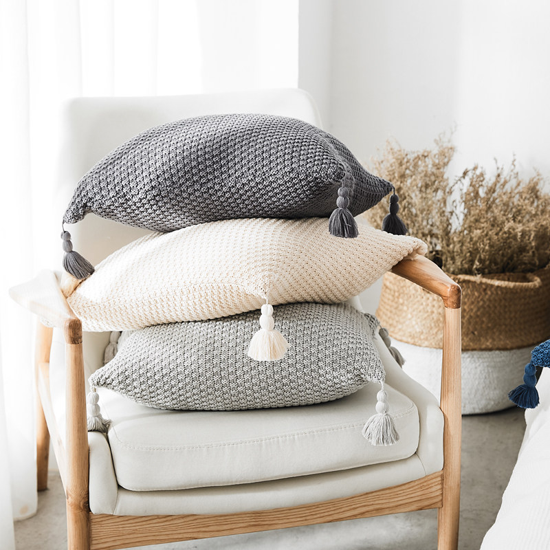 Pineapple Grits Four Corner Flow Soloed Knit Lean Pillow Cover Sofa Cushions Cover Waist Pillow Cover Car Back Cushion Waist Pillowcase