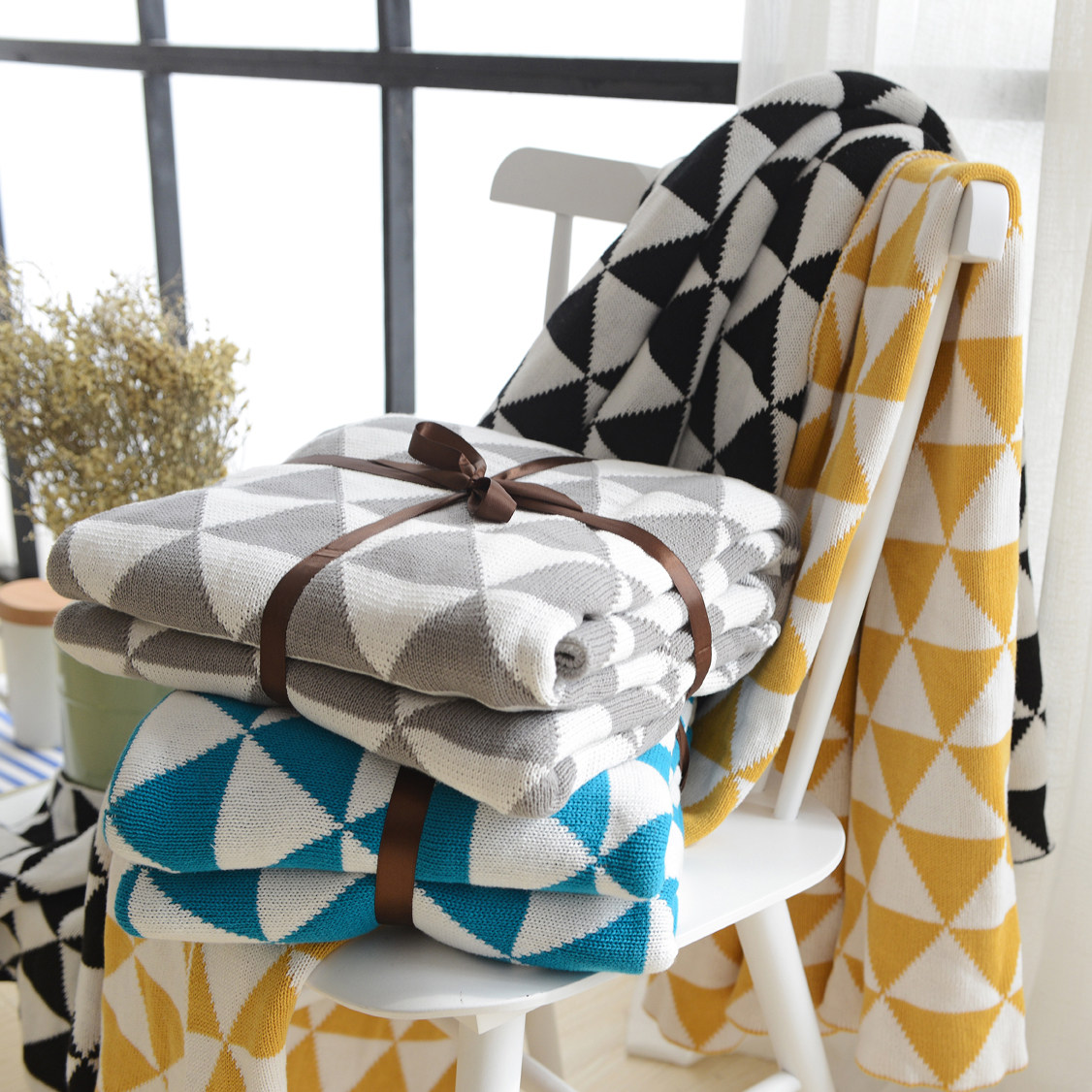 Nordic ins Wind cotton wool blanket office air conditioning lunch blanket towel blanket sofa blanket shawl cover blanket