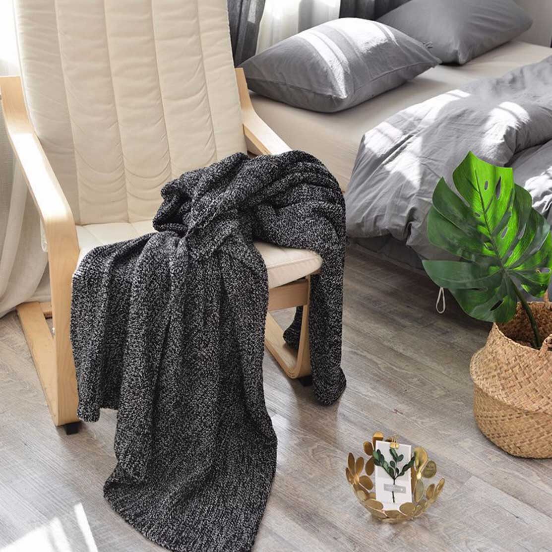 Pure Cotton Knit Blanket Fish Bone Blanket Air Conditioning Blanket Afternoon Carpet Pure Color Sofa Blanket Wool blanket Blanket Bed Blanket Fur Towels by Winter