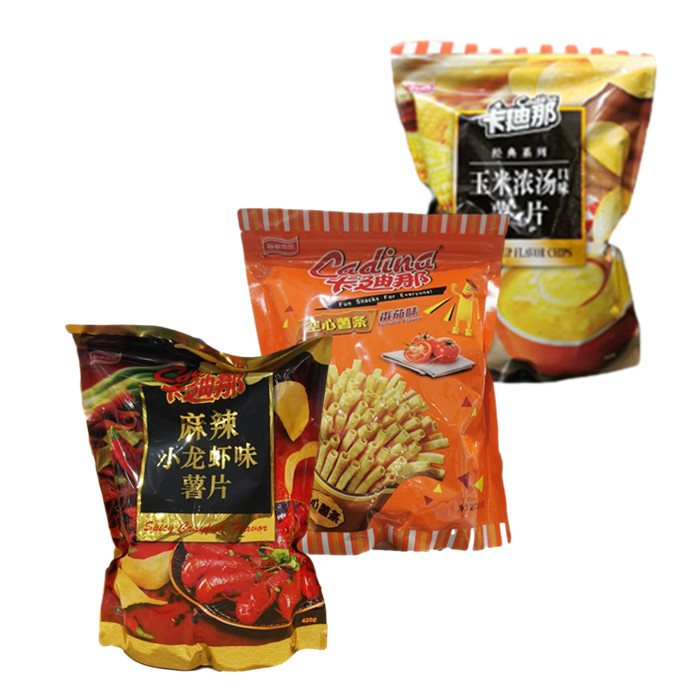 Cardina Spicy Crayfish Flavor Corn Chowder Flavor Potato Chips 420g Tomato Flavor Hollow French Fries 265g
