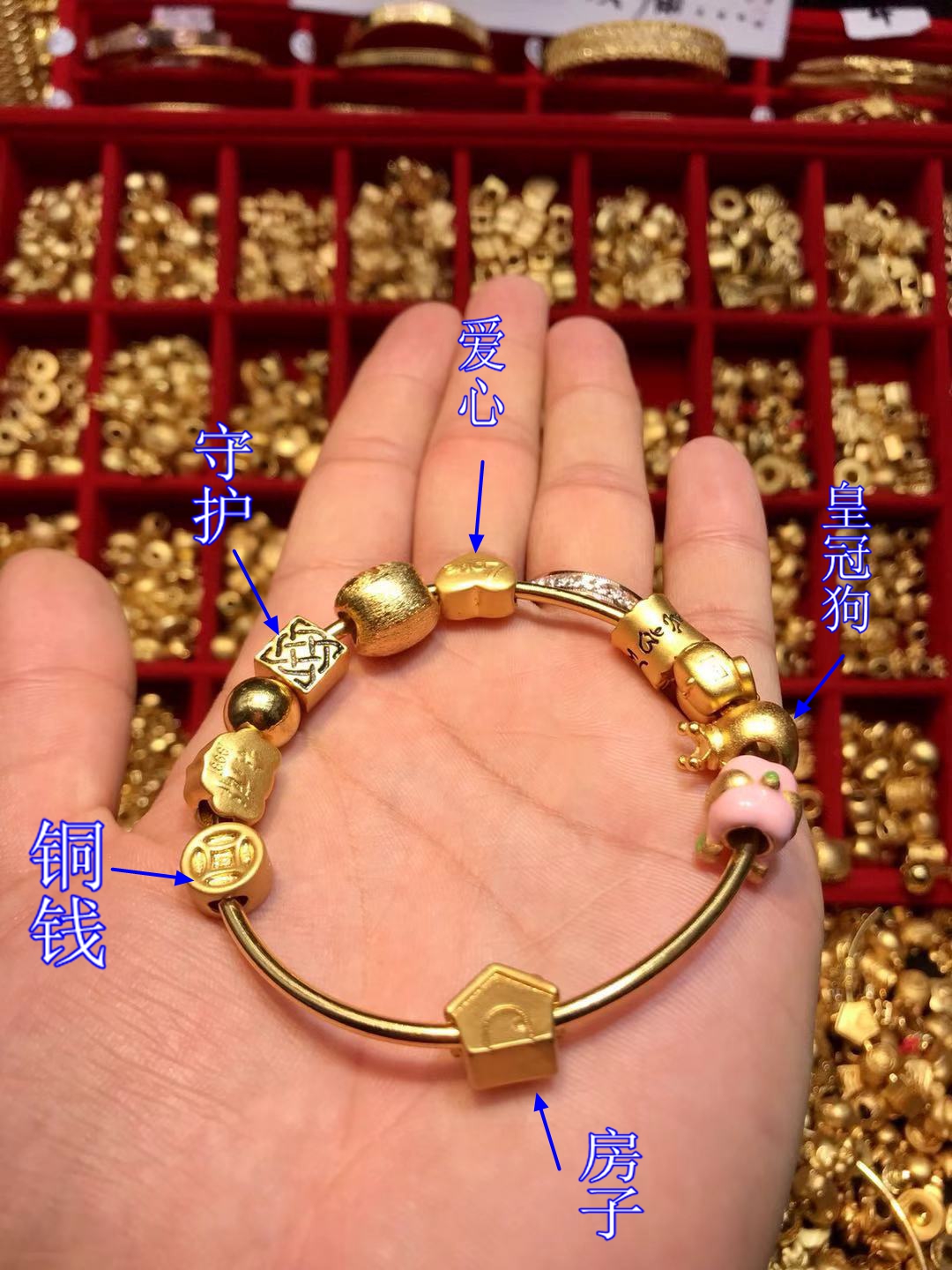 Pan nhà phong cách mạng đỏ tự làm đính cườm chuyển hạt phiên bản Hàn Quốc của phong cách châu Âu và Mỹ đơn giản phụ kiện cơ bản vòng đeo tay - Vòng đeo tay Cuff các mẫu vòng đeo tay bằng vàng 18k