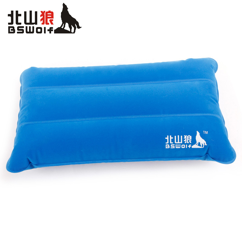 Beishan Wolf Outdoor Blowing Pillow Flocking Travel Camping Travel Office Lunch Break Inflatable Portable