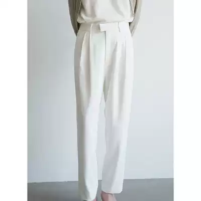 LIMONN White impervious high-waisted commuter professional pipe pants female ol sagging casual loose version fashionable chic chic