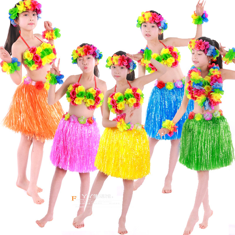 Children's 3 - floor thickness skirt and costume show environmental protection clothing props kindergarten performance area material seagrass dance