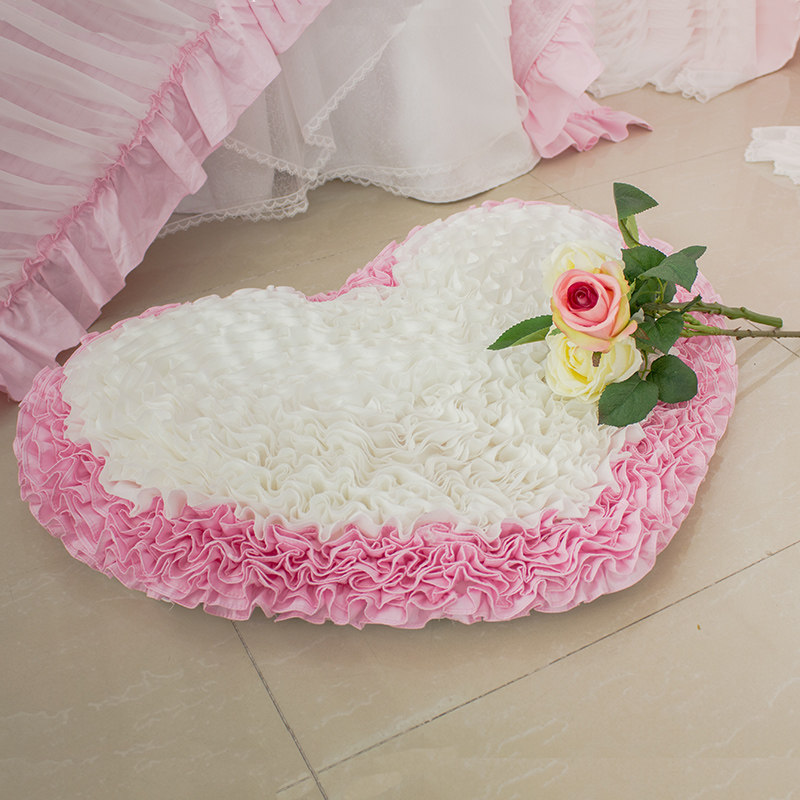 Han Style Cloth Reworked Fine Work Ultra-Dense Heart-shaped Doorbed Tailbed Edge Sepp Mat cushion thickened with mat cushions thickened